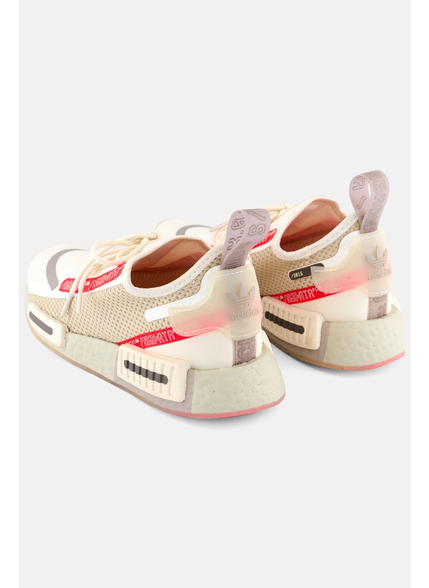 Adidas Kids Boy Nmd_R1 Spectoo Lace Up Outdoor Shoes, Cream Combo  - Image 1