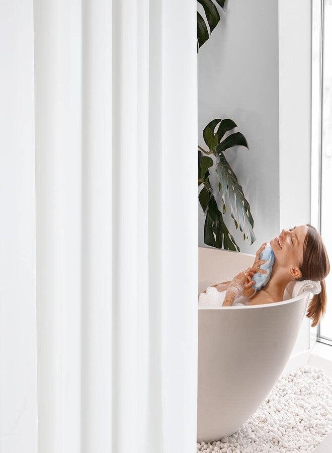 FGY Shower Curtain Liner 72" x 72” Waterproof & Washable PEVA Shower Liner with 12 Metal Grommet (White) - Image 2