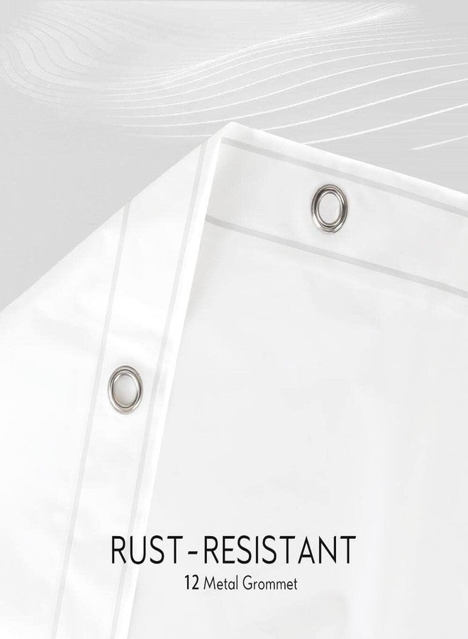 FGY Shower Curtain Liner 72" x 72” Waterproof & Washable PEVA Shower Liner with 12 Metal Grommet (White) - Image 4