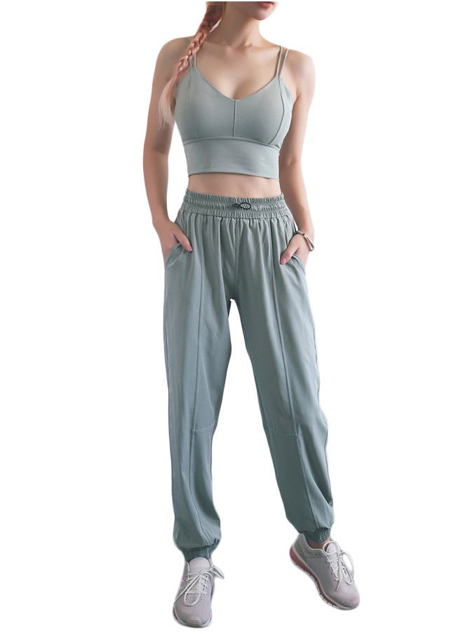 NIBEMINENT Comfy Drawstring Joggers Green  - Image 1