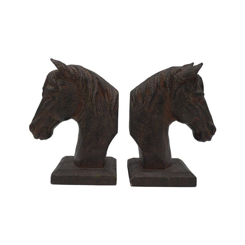 Comfy Hour Horse Head Decorative Bookends Brown
