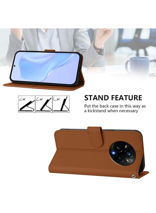 S-TOP Case For Realme 14 Pro+ Skin Feel Solid Color Leather Phone Case with Lanyard - Image 3