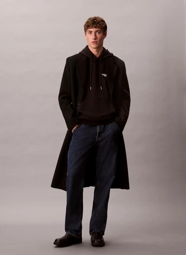 Calvin Klein Jeans Black Logo Back Print Hoodie for Men | Best Price UAE