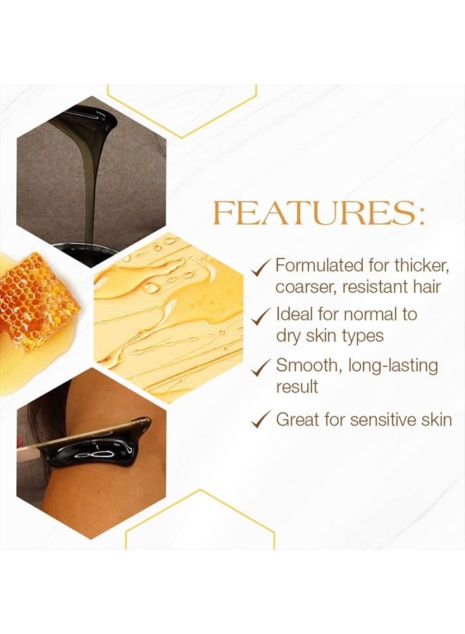 GiGi شمع إزالة الشعر الداكن بالعسل، سميك للشعر الخشن، للبشرة العادية إلى الجافة، للرجال والنساء، 14 أونصة. - Image 4