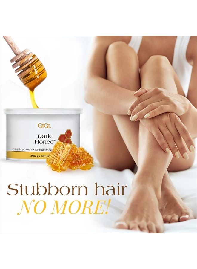 GiGi شمع إزالة الشعر الداكن بالعسل، سميك للشعر الخشن، للبشرة العادية إلى الجافة، للرجال والنساء، 14 أونصة. - Image 3