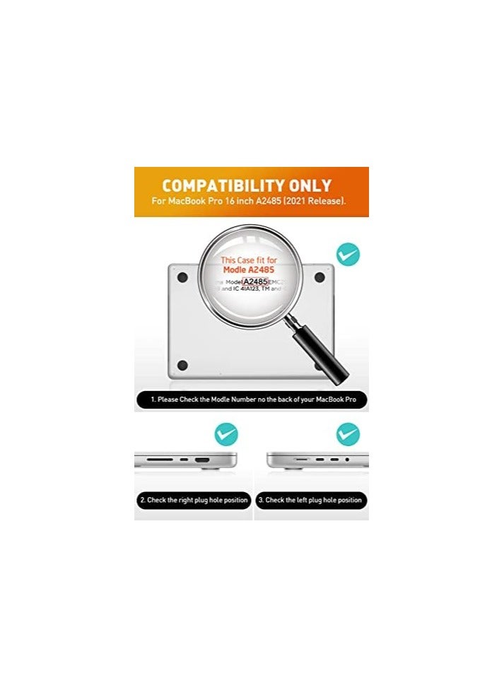 SUPCASE [Unicorn Beetle Clear Series] Case Designed for MacBook Pro 16 Inch (2021 Release) A2485 M1 Pro / M1 Max,Slim Clear Protective Cover for MacBook Pro 16" with Touch ID - Black - Image 2