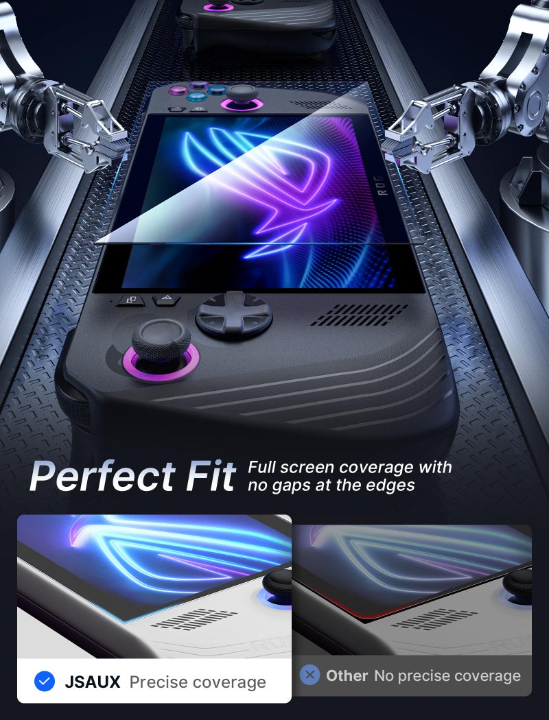 JSAUX ROG Ally Screen Protector 2-Pack, Ultra HD Glass Protector 9H Hardness Tempered Glass Protector with Guiding Frame, 7 inch Anti-Scratch Screen Protector for ASUS ROG Ally/ASUS ROG Ally X 2024 - Image 4