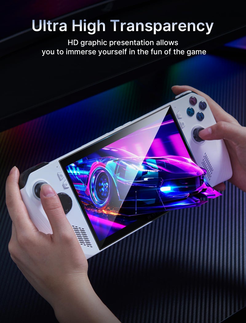 JSAUX ROG Ally Screen Protector 2-Pack, Ultra HD Glass Protector 9H Hardness Tempered Glass Protector with Guiding Frame, 7 inch Anti-Scratch Screen Protector for ASUS ROG Ally/ASUS ROG Ally X 2024 - Image 2