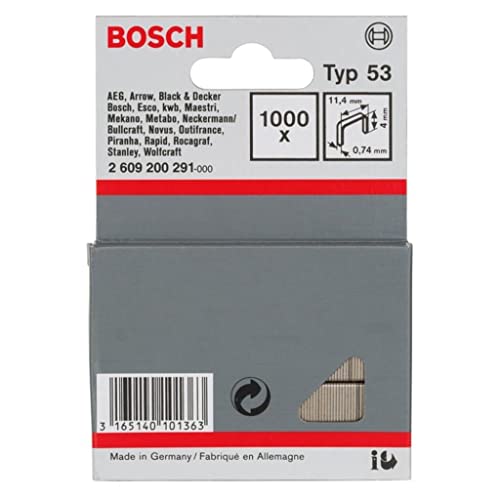 Bosch Professional Fine Wire Staples With Length 4mm, Pack Of 1000, Suitable For Ht8 And Ht 14 Tackers - Image 1