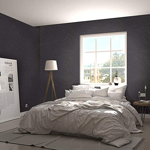 Abyssaly Black Silk Wallpaper Peel and Stick Embossed Self Adhesive Black Contact Paper Removable Kitchen Vinyl Textured Wall Paper Cabinet Furniture Shelf Liner 15.7" x 787.4" - Image 5