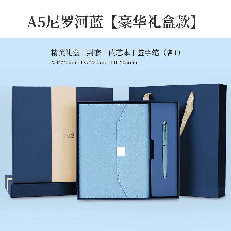 High-Looking A5 High-End Loose-Leaf Notebook A6 Business Detachable Notebook Gift Box Set With Printable Logo - Image 1