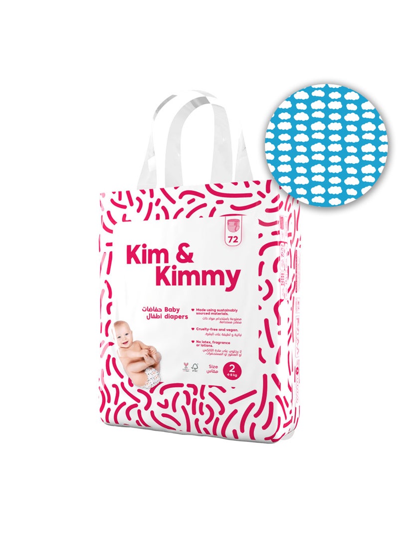 Kim & Kimmy Baby Size 2 Diapers 4 To 8Kg 72 Diapers - Image 4