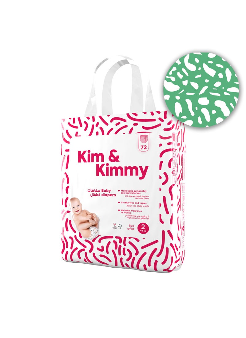Kim & Kimmy Baby Size 2 Diapers 4 To 8Kg 72 Diapers - Image 3