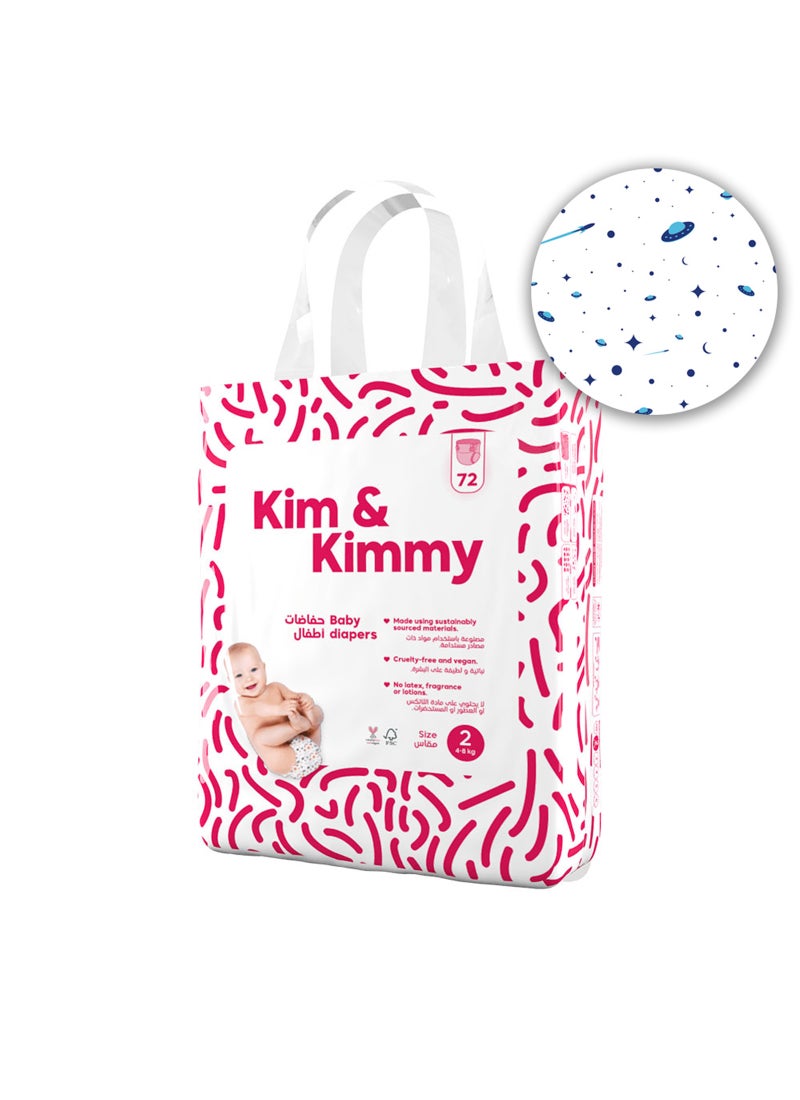 Kim & Kimmy Baby Size 2 Diapers 4 To 8Kg 72 Diapers - Image 5