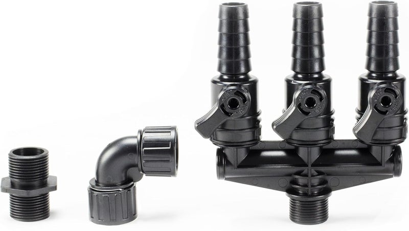 Aquascape صمام تدفق قابل للتعديل 3 طرق من أكوا سكيب ملحق مضخة فائق 34 بوصة MPT إلى 34 بوصة ملحق مشبك أسود 88026 - Image 1