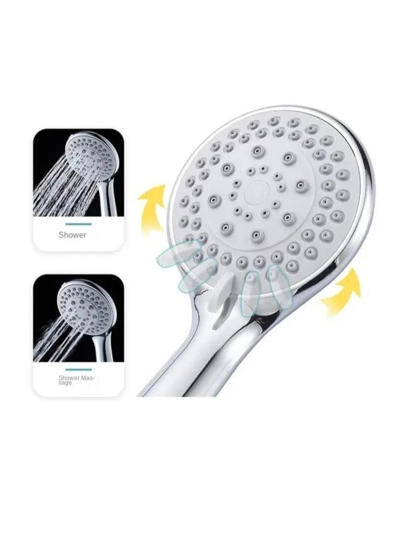 إيوا مجموعة دش محمولة متعددة الاستخدامات مع خرطوم مرن من الفولاذ المقاوم للصدأ بطول 1.5 متر وحامل ABS قابل للتعديل - تدفق مياه عالي الضغط - Image 2