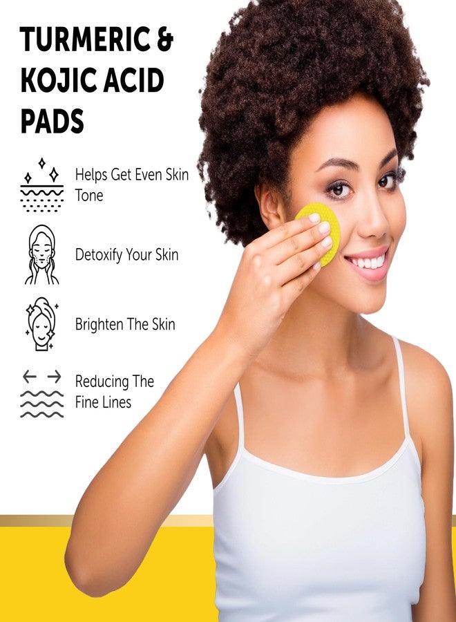 VALITIC Turmeric Kojic Acid Cleansing Pads - Exfoliating Dark Spot Remover for Face with Vitamin C, Alpha Arbutin, Niacinamide and Retinol - Kojic Acid And Turmeric Cleansing Pads - 60 Units - Image 2