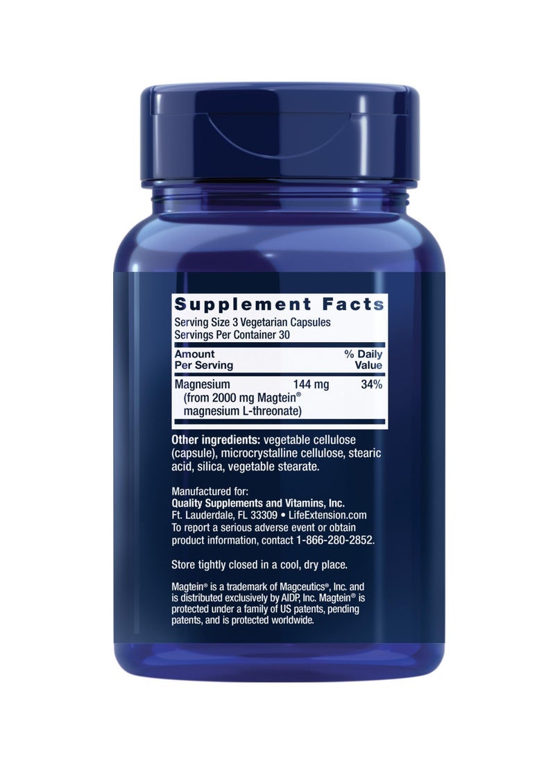 Life Extension Neuro-Mag Magnesium L-Threonate, Memory Health, Quick Thinking, Cognitive Health Support, Vegetarian, Non-GMO, 90 Vegetarian Capsules - Image 4