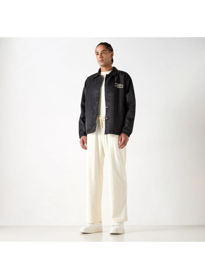 STARTER Starter All-Over Monogram Detail Track Pants with Drawstring Closure and Pockets  - Image 2