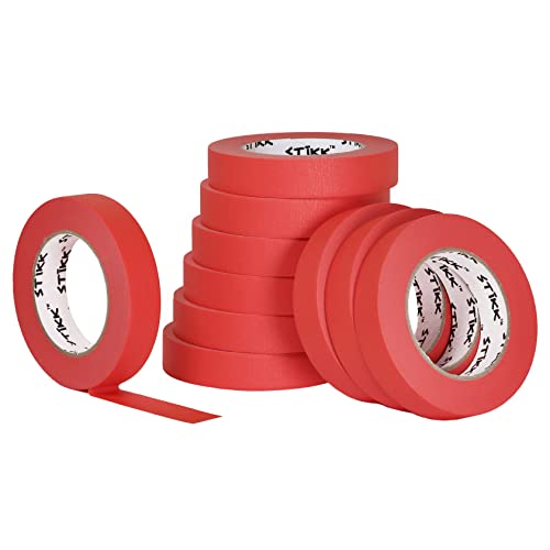 STIKK Painters Tape - 3pk Red Painter Tape - 1 inch x 60 Yards - Paint Tape for Painting, Edges, Trim, Ceilings - Masking Tape for DIY Paint Projects - Residue-Free Painting Tape - Image 1