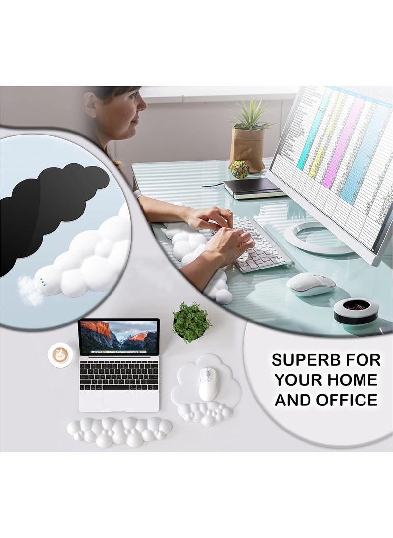 Hihonor Wrist Pad for Keyboard and Mouse - Comfortable Wrist Rest Support Gaming Desk Pad - Cushion Memory Foam pad for Home, Office - Computer, Laptop -(Pack of 3 - White)  - Image 4