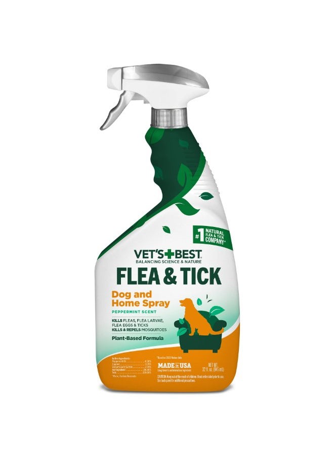 Vet's Best Vet''s Best Flea And Tick Home Treatment Spray For Dogs, White, 32 Oz  - Image 1