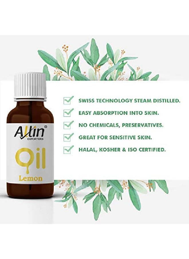 Allin Exporters Lemon Essential Oil 100% Natural Pure Therapeutic Grade For Skin Face Hair Aromatherapy Diffuser Diy Cleaning Blends Soap Candle Making (30 Ml)  - Image 4