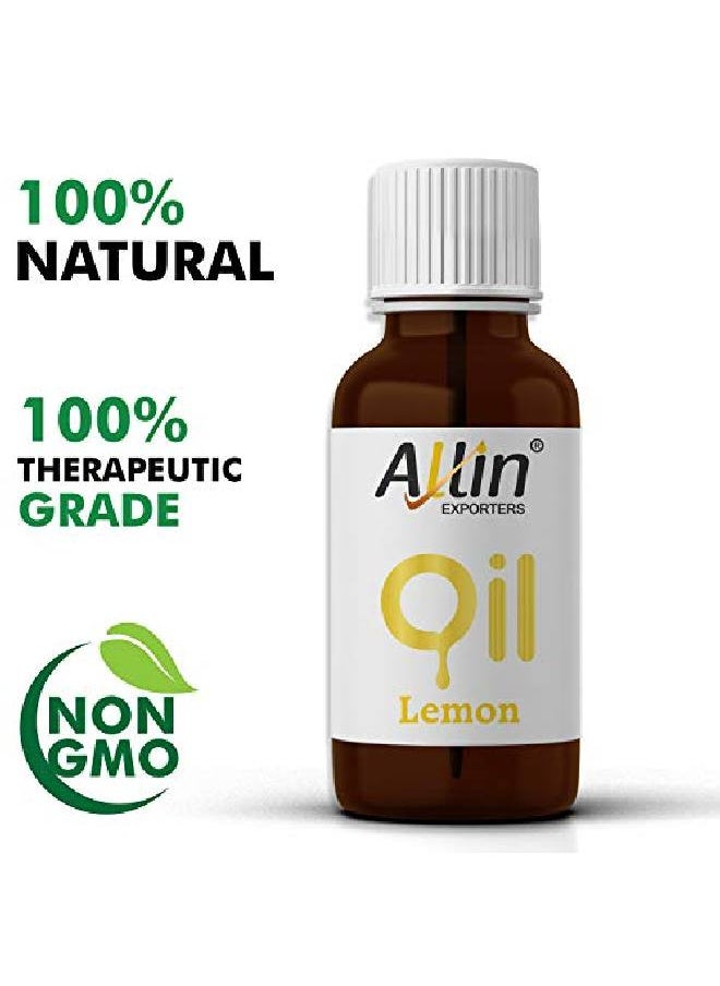 Allin Exporters Lemon Essential Oil 100% Natural Pure Therapeutic Grade For Skin Face Hair Aromatherapy Diffuser Diy Cleaning Blends Soap Candle Making (30 Ml)  - Image 5