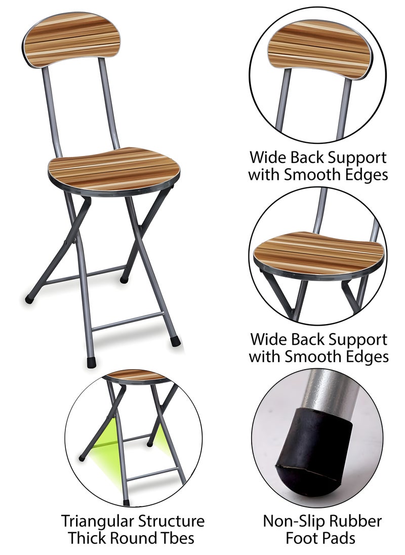 DBLEW - Set Of Foldable Wooden Square Table And 2 Folding Chairs Seats Metal Frame For Breakfast Computer Laptop Desk Office Workstation Kitchen Balcony Home Dining Outdoor Picnic Beach Desert Camping - Image 1