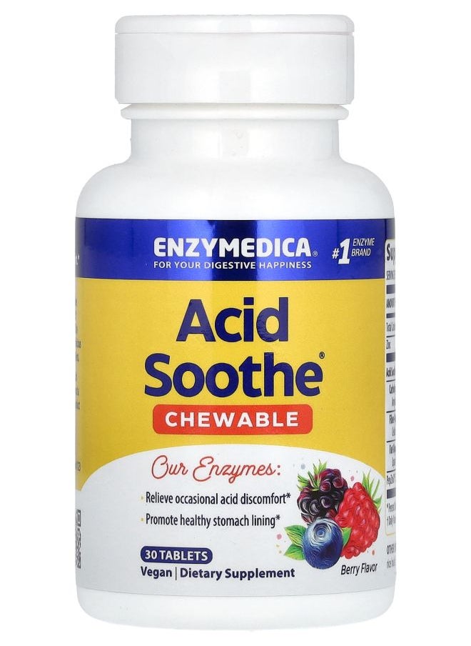 ENZYMEDICA Chewable Acid Soothe Berry 30 Tablets 