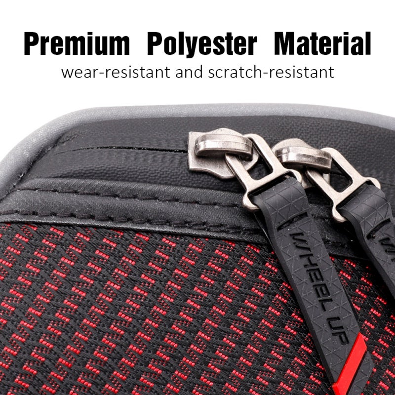 wheel up Bike Saddle Bag: Black Waterproof Polyester Bag - Reflective Strip & Easy Attach Design, No Rattle Lightweight Storage Pouch for Mountain Road Bike Cycling Essentials - Image 2