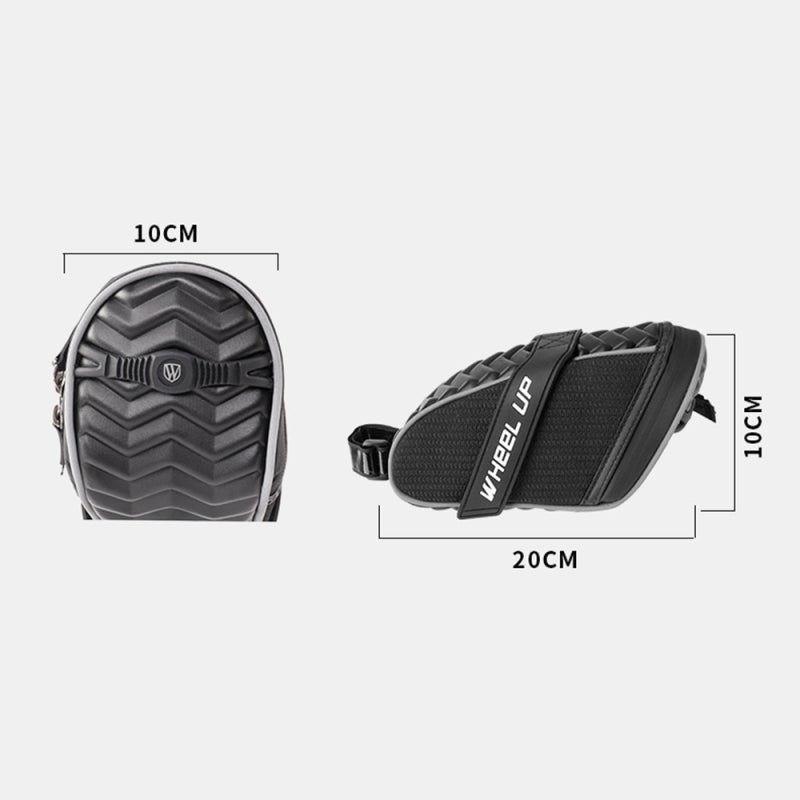 wheel up Bike Saddle Bag: Black Waterproof Polyester Bag - Reflective Strip & Easy Attach Design, No Rattle Lightweight Storage Pouch for Mountain Road Bike Cycling Essentials - Image 3