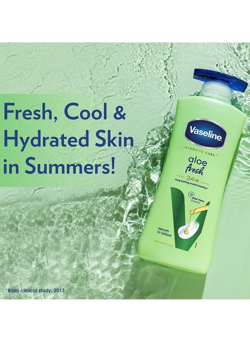 Vaseline Aloe Fresh Hydrating Body Lotion, 400 ml, for Fresh, Hydrated Skin - Image 2
