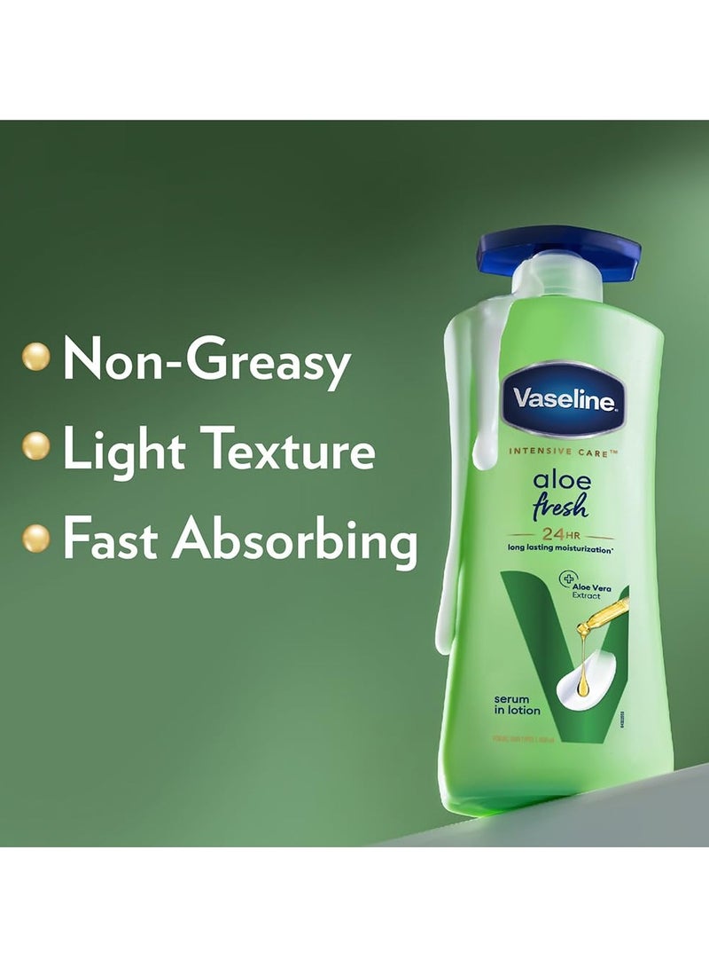 Vaseline Aloe Fresh Hydrating Body Lotion, 400 ml, for Fresh, Hydrated Skin - Image 4