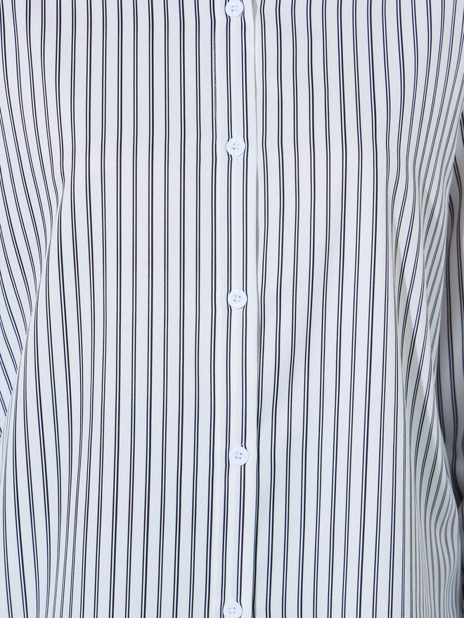 Styli White Striped Oversized Casual Shirt - Image 4