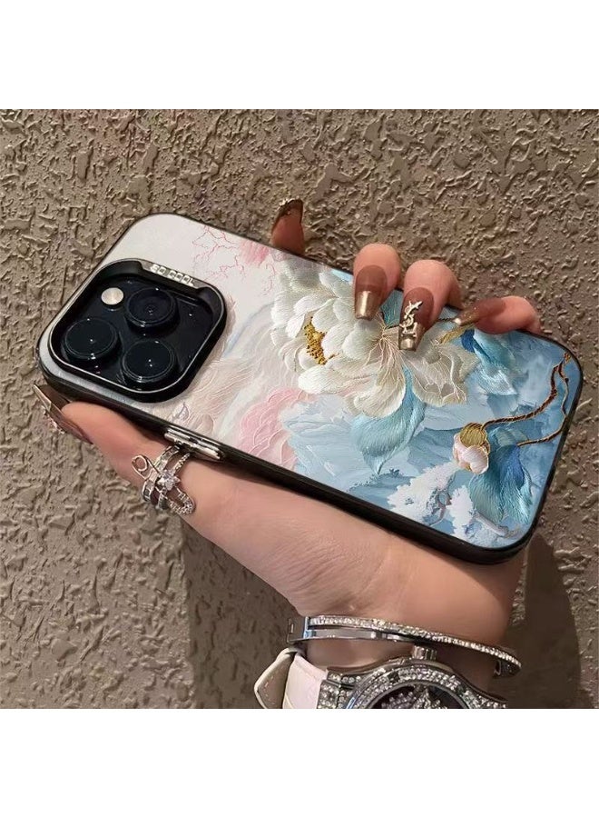 جراب Lotus Blossom لهاتف iPhone 16 Pro Max - تصميم محيط زهري، غطاء TPU ناعم أنيق، مقاوم للصدمات، مضاد للخدش، مضاد لبصمات الأصابع - Image 1