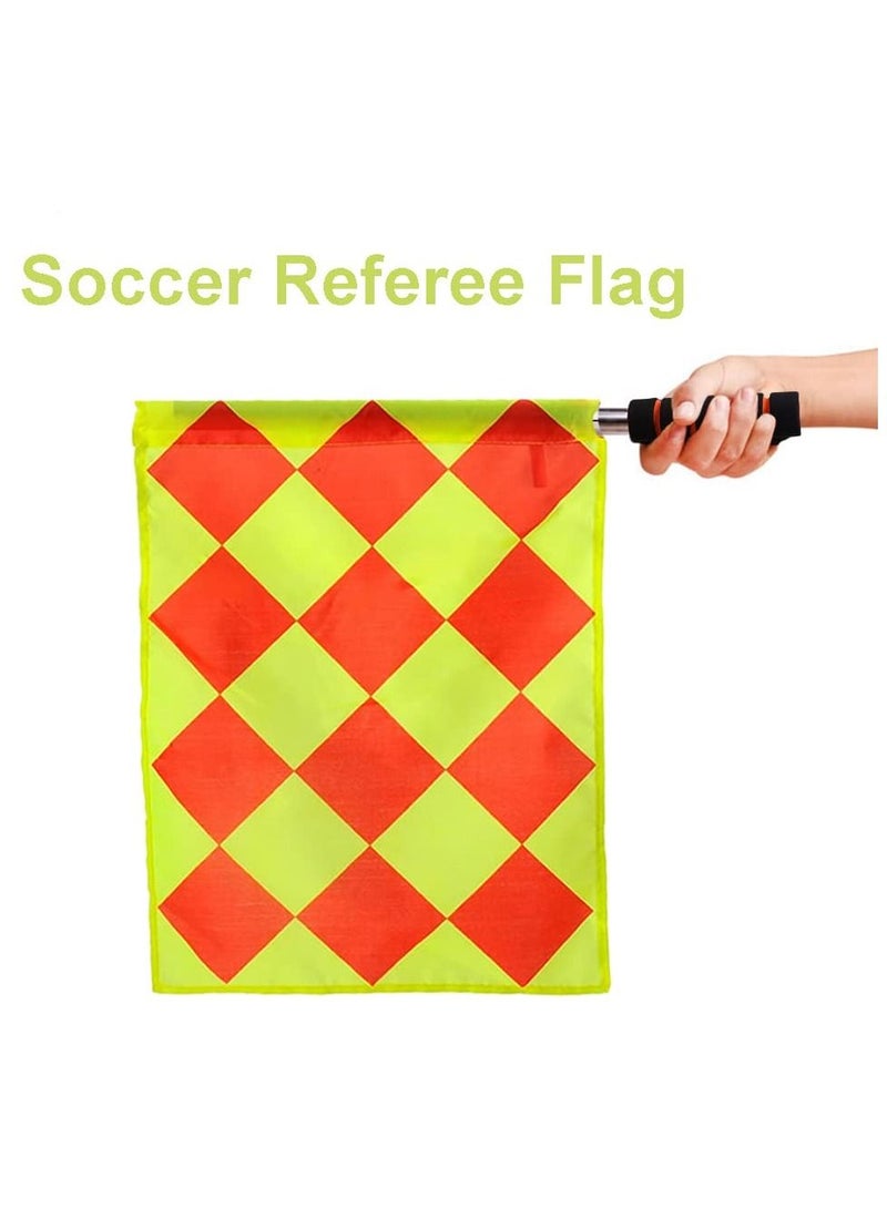 SYOSI Soccer Referee Flag Set ,Red Yellow Cards with Notebook and Pencil, Match Football Linesman Flags, Coach Referee Stainless Steel Whistles with Lanyard for Sports, Soccer, Basketball, Football - Image 4