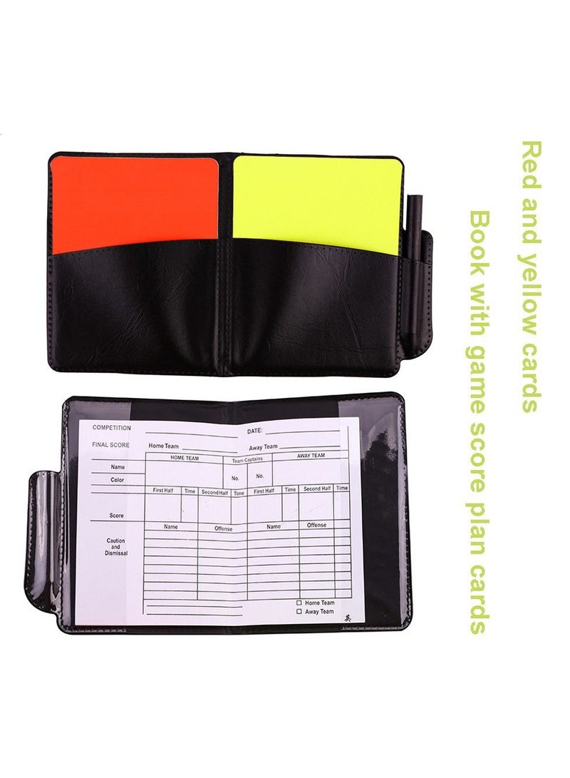SYOSI Soccer Referee Flag Set ,Red Yellow Cards with Notebook and Pencil, Match Football Linesman Flags, Coach Referee Stainless Steel Whistles with Lanyard for Sports, Soccer, Basketball, Football - Image 5