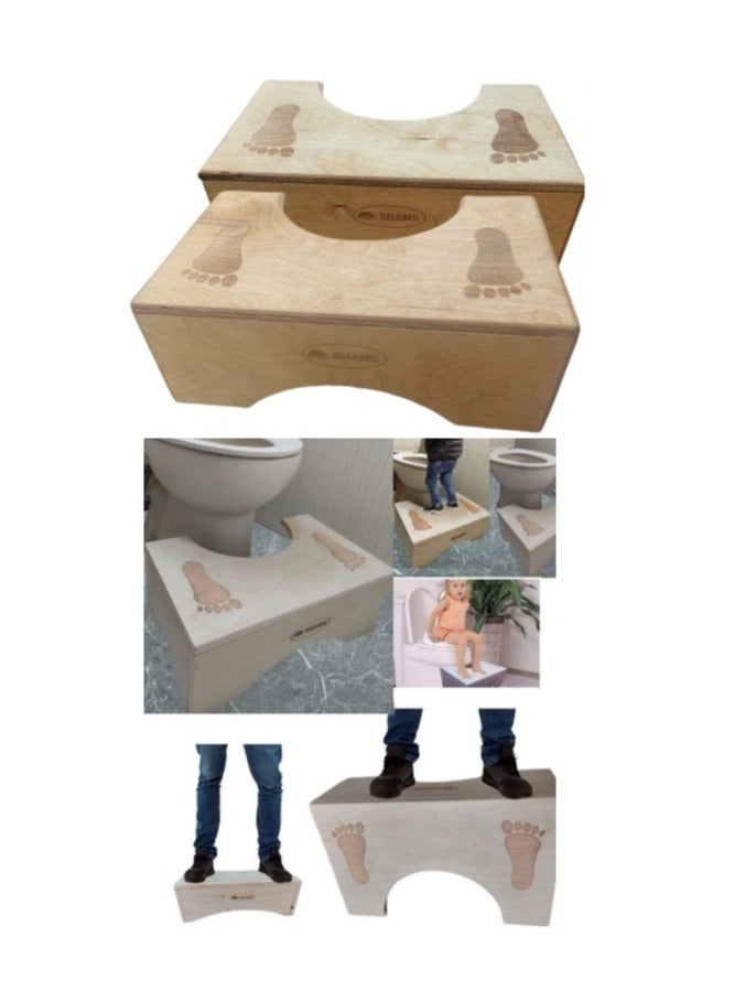 Bathroom Footrest - A Sanitary Footstool And Medical Specifications For Treating Constipation And Other Problems (Wooden Footstool Set As Shown In Picture 3) - Image 2
