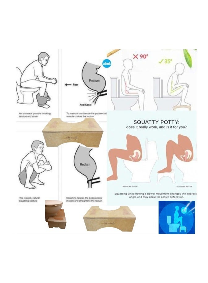 Bathroom Footrest - A Sanitary Footstool And Medical Specifications For Treating Constipation And Other Problems (Wooden Footstool Set As Shown In Picture 3) - Image 3