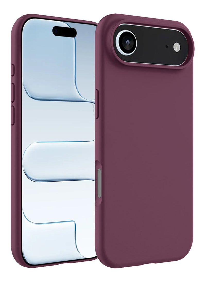 CATANES Silicone Protective Phone Case for iPhone 17 Air - Soft Anti-Scratch Microfiber Lining Ultra Slim Drop Protection Phone Cover - Burgundy - Image 1