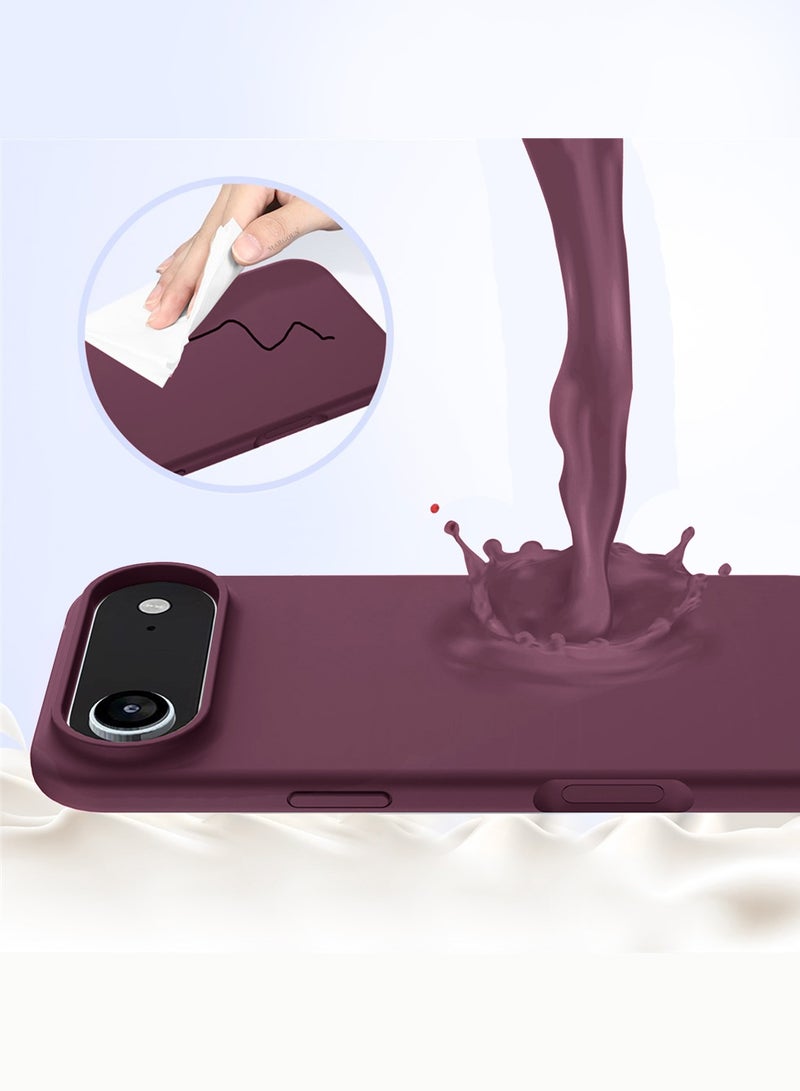 CATANES Silicone Protective Phone Case for iPhone 17 Air - Soft Anti-Scratch Microfiber Lining Ultra Slim Drop Protection Phone Cover - Burgundy - Image 3