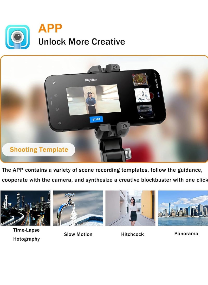 Gimbal Stabilizer Extendable Auto Balance Selfie Stick Tripod with Wireless Remote, 2-Axis Multifunction Remote 360°Automatic Rotation for Phone/Android