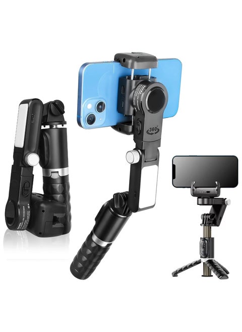 Gimbal Stabilizer Extendable Auto Balance Selfie Stick Tripod with Wireless Remote, 2-Axis Multifunction Remote 360°Automatic Rotation for Phone/Android