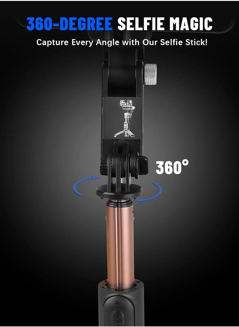 Gimbal Stabilizer Extendable Auto Balance Selfie Stick Tripod with Wireless Remote, 2-Axis Multifunction Remote 360°Automatic Rotation for Phone/Android