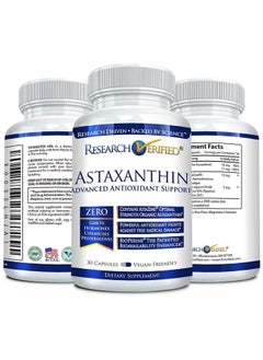 research verified Astaxanthin - Powerful Antioxidant, Fights Free Radicals, Supports Skin, Joints, Brain, Eyes, and Heart - Zinc RDA, Vitamin E, BioPerine - 3 Month Supply - Non-GMO, Made in The USA  - Image 2