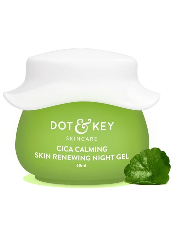 Dot & Key CICA Calming Skin Renewing Night Gel For Oily, Acne Prone And Sensitive Skin Night Cream with Niacinamide, Green Tea & Hyaluronic Fades Blemishes & Dark Spots 60ml - Image 1