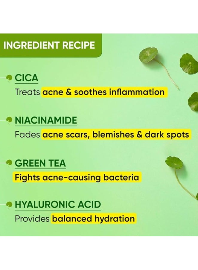 Dot & Key CICA Calming Skin Renewing Night Gel For Oily, Acne Prone And Sensitive Skin Night Cream with Niacinamide, Green Tea & Hyaluronic Fades Blemishes & Dark Spots 60ml - Image 5