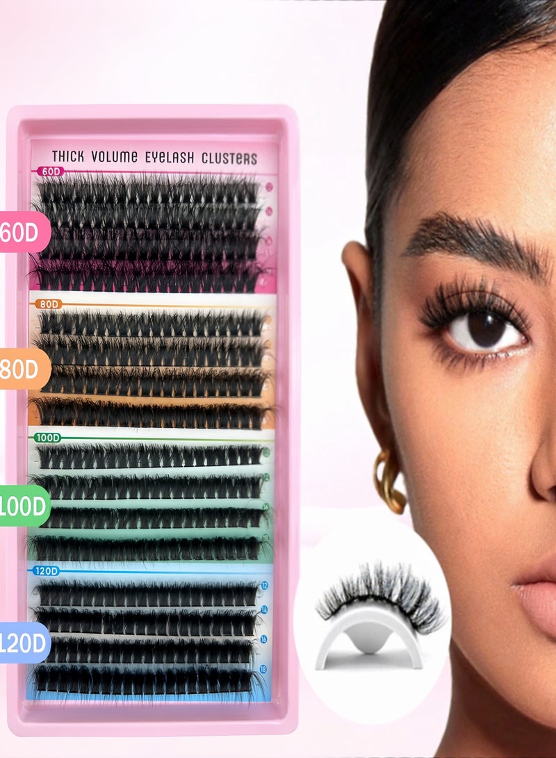 320PCS Curly Fluffy Individual Eyelashes，Soft Curly False Lashes， Natural Looking DIY Eyelash Extensions Fluffy False Eyelash Individual Eyelash Clusters Reusable Eyelash Extensions 8- 16mm, 4 Curls 60D 80D 100D 120D for Make up - Image 2