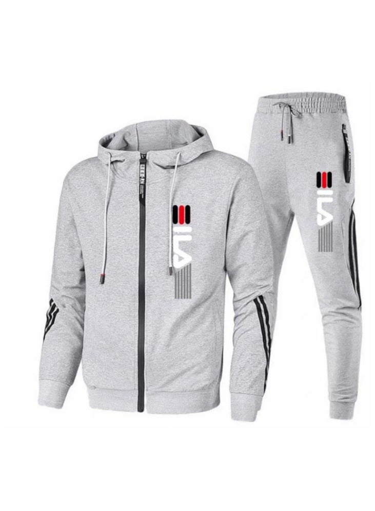 KUYING Autumn And Winter Velvet Warm Printed Casual Suit Sportswear Set - Image 1